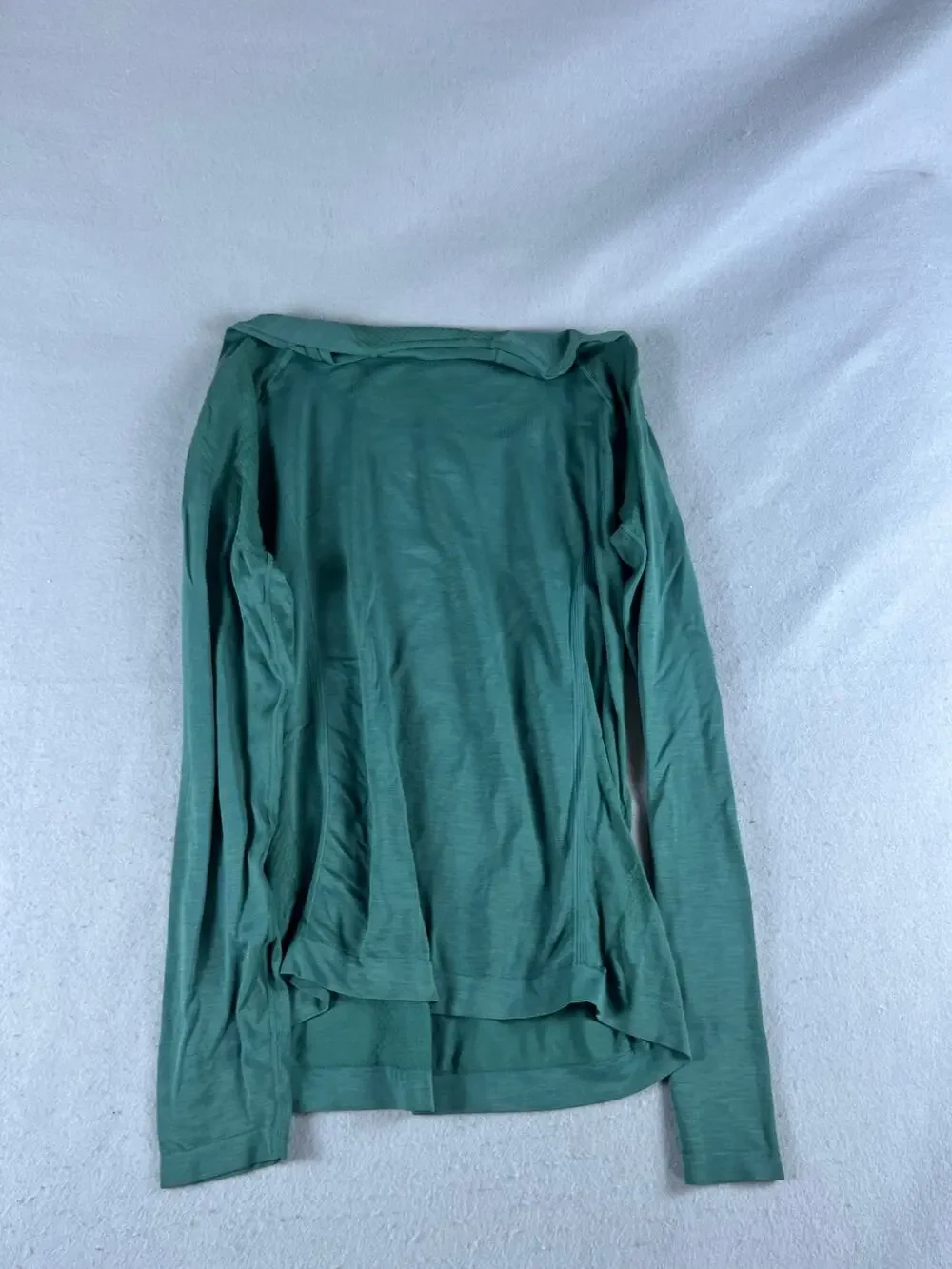 Alo Yoga Top Womens M Green Raglan Sleeve Seamless Athletic Performance Workout